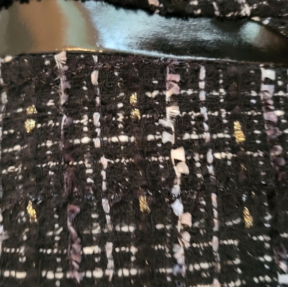 EUC Milly Tweed Romper With Patent Leather/Gold Zipper Details Size 4 - Picture 7 of 12